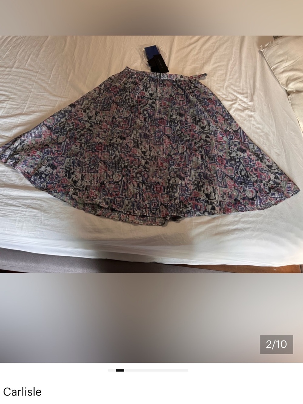Carlisle Blue, Pink and Black Floral Pleated Skirt - Picture 4 of 10